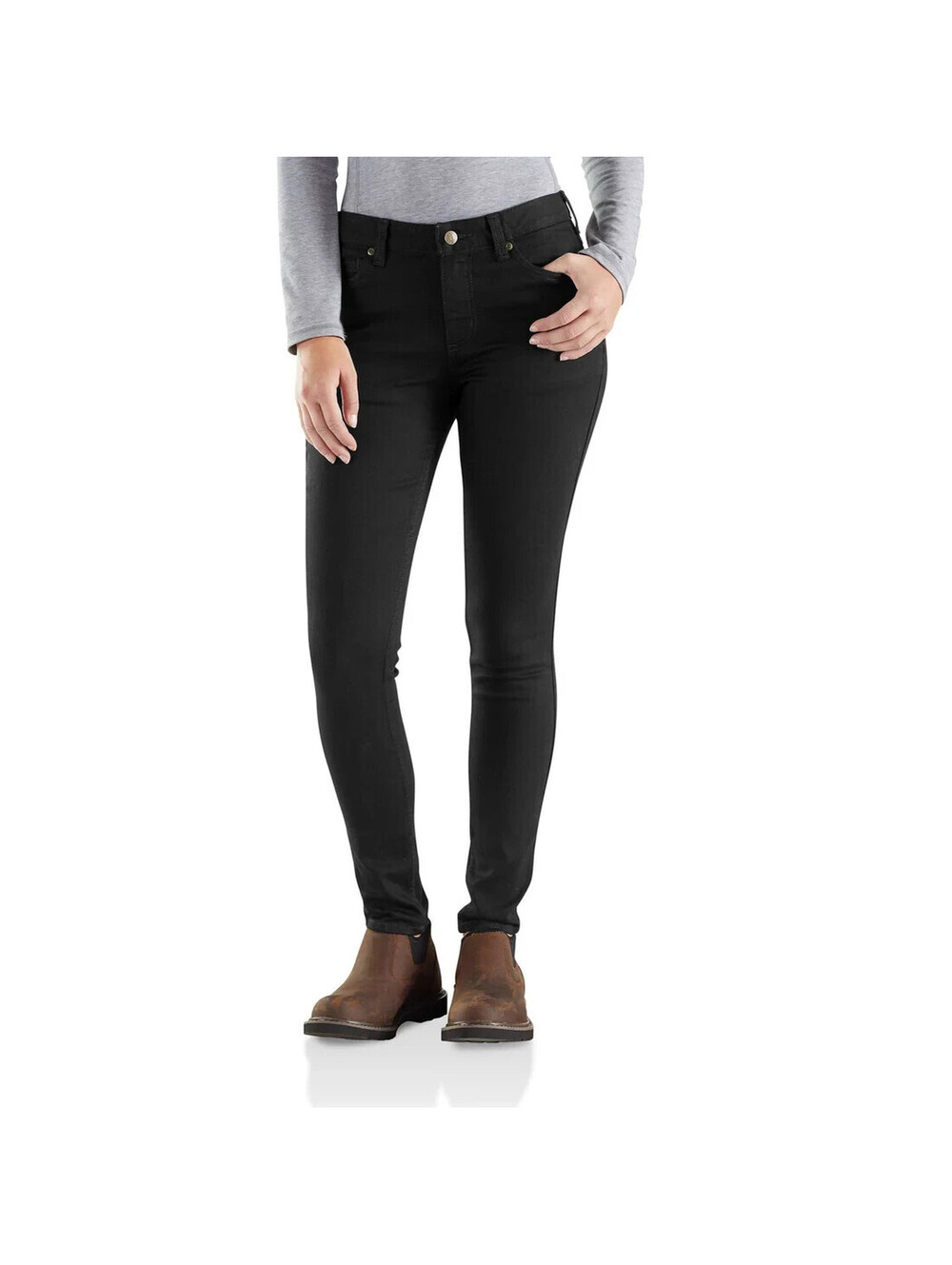 Carhartt Slim-Fit Layton Skinny Leg Jean Women's Black Denim Size 2 Reg